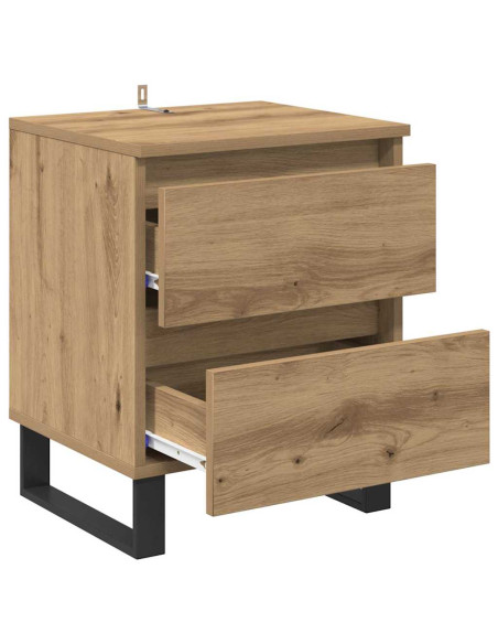 Armadio da Notte 2 pcs rovere artigianale 40 x 35 x 50 cm