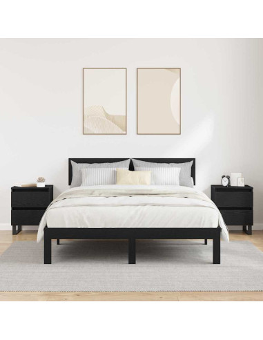 Armadio da Notte con cassetto 2 pcs Rovere nero 40 x 35 x 50 cm