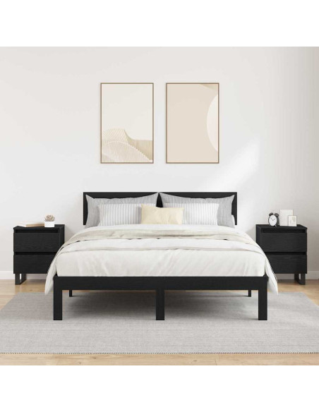 Armadio da Notte con cassetto 2 pcs Rovere nero 40 x 35 x 50 cm