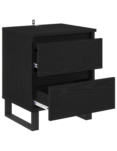 Armadio da Notte con cassetto 2 pcs Rovere nero 40 x 35 x 50 cm