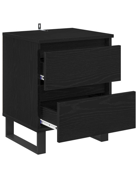 Armadio da Notte con cassetto 2 pcs Rovere nero 40 x 35 x 50 cm