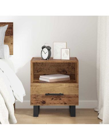 Armadio da Notte con cassetto Legno vecchio 40 x 35 x 47,5 cm