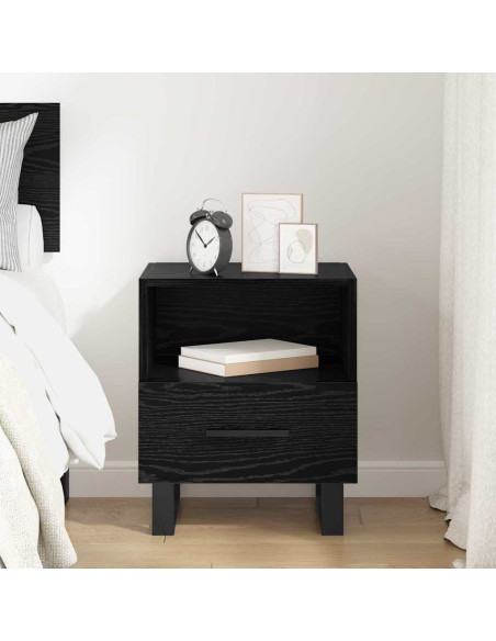 Armadio da Notte con cassetto Rovere nero 40 x 35 x 47,5 cm