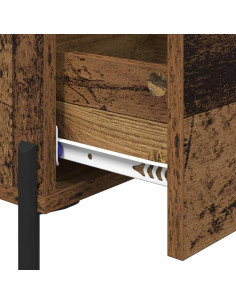 Armadio da Notte con cassetto Legno vecchio 40 x 40 x 66 cm 2