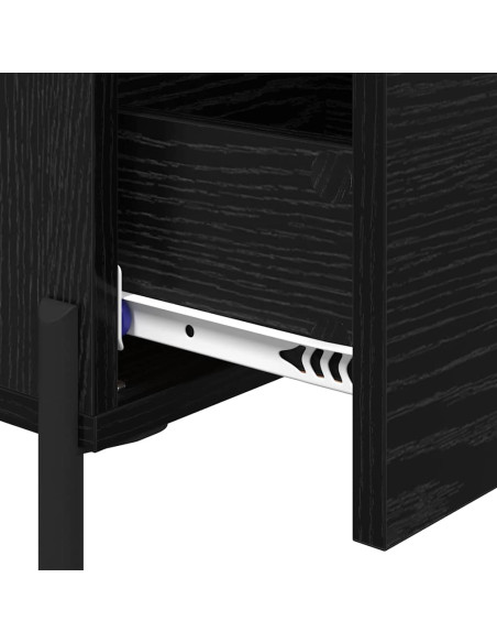 Armadio da Notte Rovere nero 40 x 40 x 66 cm Legno multistrato