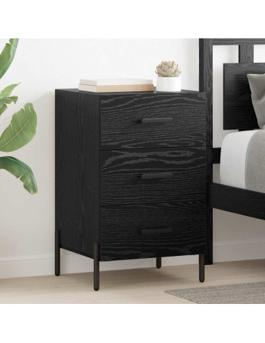 Armadio da Notte Rovere nero 40 x 40 x 66 cm Legno multistrato