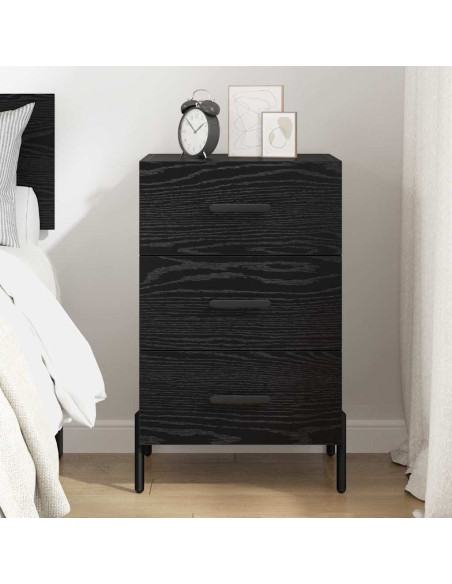 Armadio da Notte Rovere nero 40 x 40 x 66 cm Legno multistrato