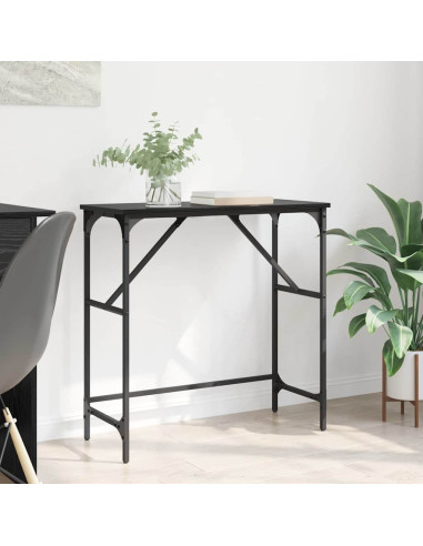 Tavolo consolle Rovere nero 75 x 32 x 75 cm Legno multistrato