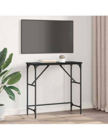 Tavolo consolle Rovere nero 75 x 32 x 75 cm Legno multistrato