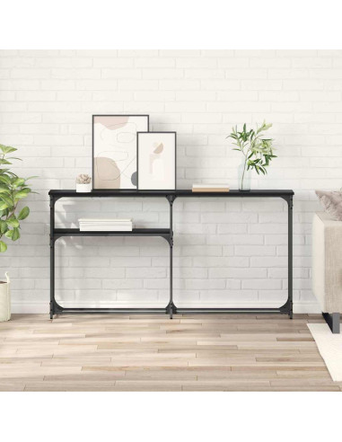 TavoloConsolle Rovere nero 145x22.5x75cm Legno multistrato