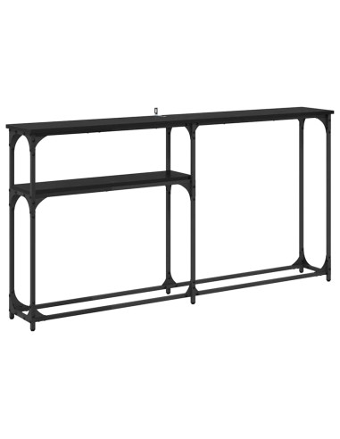 TavoloConsolle Rovere nero 145x22.5x75cm Legno multistrato