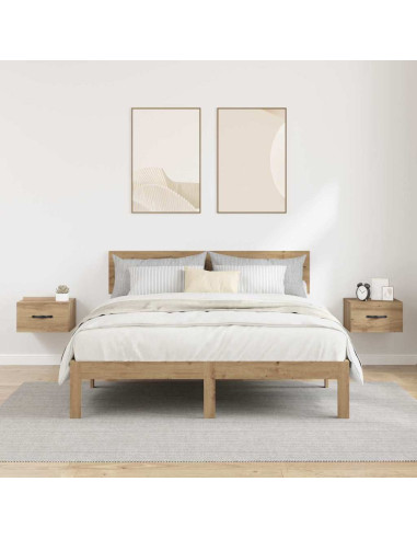 Armadio da Notte 2 pcs rovere artigianale 35 x 35 x 20 cm