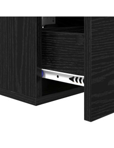Armadio da Notte Rovere nero 35 x 35 x 20 cm Legno multistrato 2