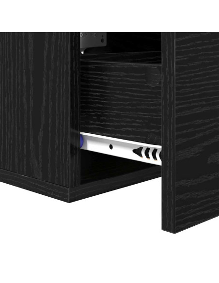 Armadio da Notte con cassetto 2 pcs Rovere nero 35 x 35 x 20 cm