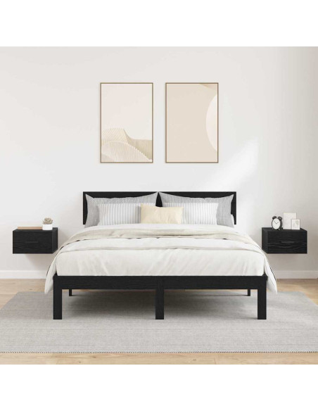 Armadio da Notte con cassetto 2 pcs Rovere nero 35 x 35 x 20 cm