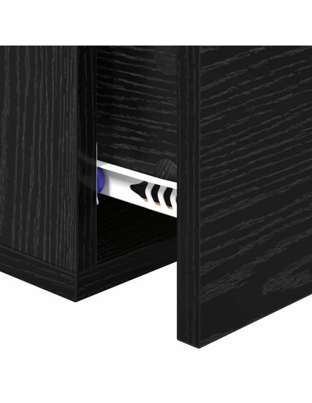 Armadio da Notte con cassetto 2 pcs Rovere nero 35 x 35 x 20 cm