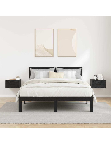 Armadio da Notte con cassetto 2 pcs Rovere nero 35 x 35 x 20 cm