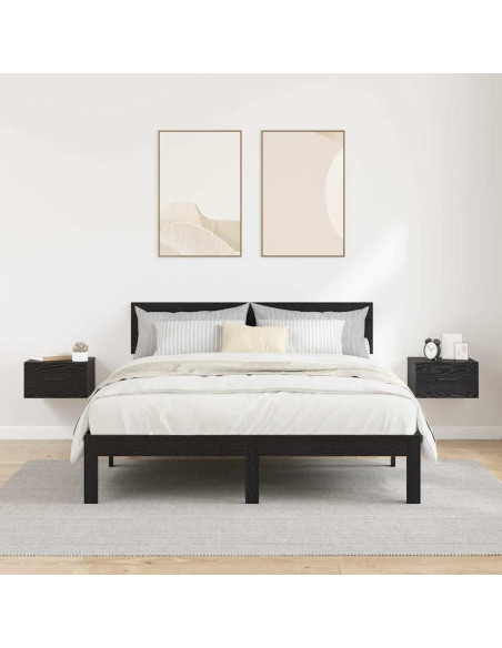 Armadio da Notte con cassetto 2 pcs Rovere nero 35 x 35 x 20 cm