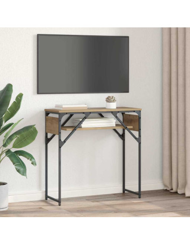 TavoloConsolle rovere artigianale 75x30x75cm Legno multistrato