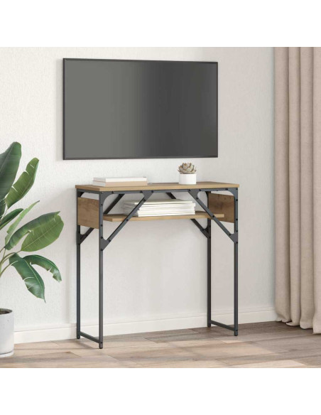 TavoloConsolle rovere artigianale 75x30x75cm Legno multistrato