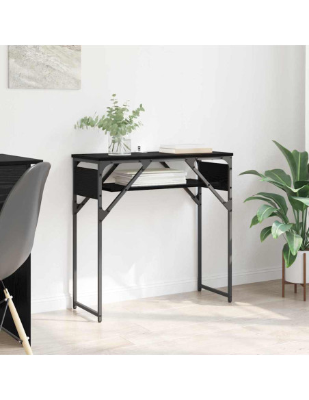 TavoloConsolle Rovere nero 75x30x75cm Legno multistrato