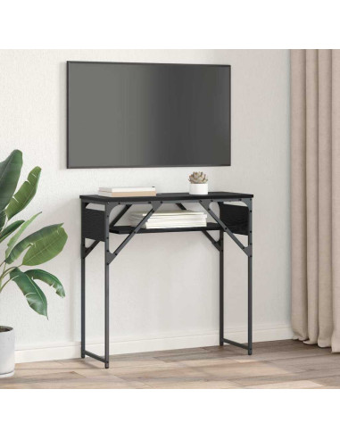 TavoloConsolle Rovere nero 75x30x75cm Legno multistrato