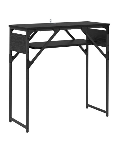 TavoloConsolle Rovere nero 75x30x75cm Legno multistrato