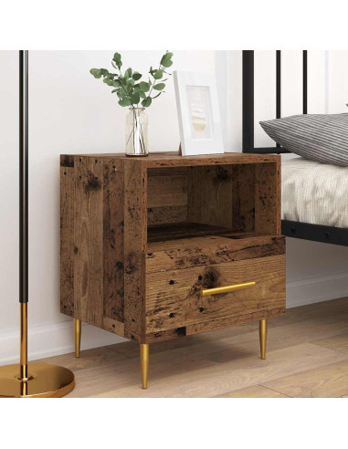 Comodino con cassetto 2 pcs Legno vecchio 40 x 35 x 47,5 cm