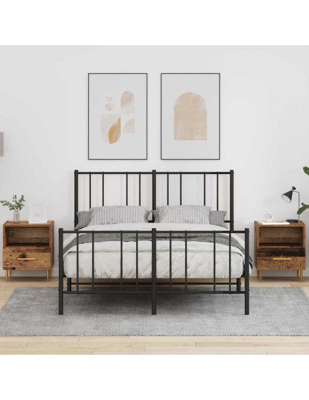 Comodino con cassetto 2 pcs Legno vecchio 40 x 35 x 47,5 cm