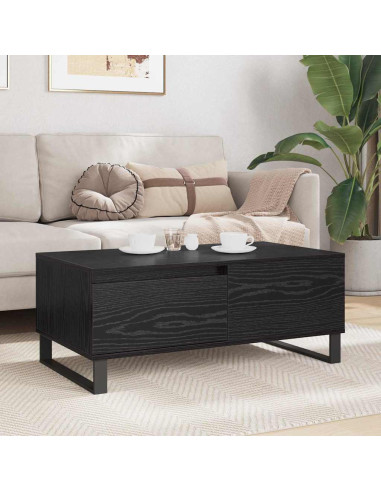 Tavolino da salotto con cassetto Rovere nero Legno multistrato