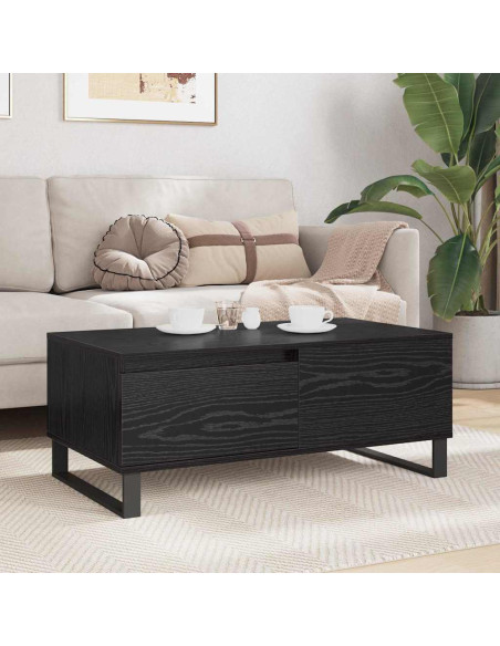 Tavolino da salotto con cassetto Rovere nero Legno multistrato