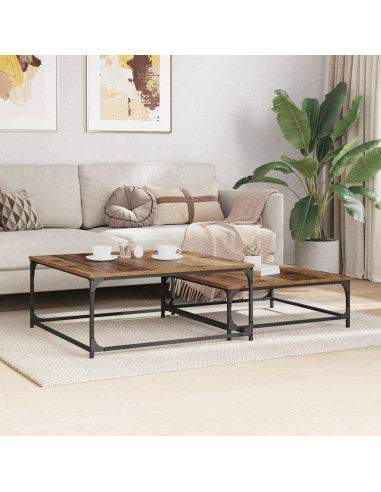 Tavolo da caffè nesting 2 pcs Legno vecchio 80 x 8035 x cm