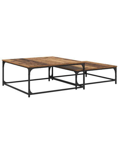 Tavolo da caffè nesting 2 pcs Legno vecchio 80 x 8035 x cm