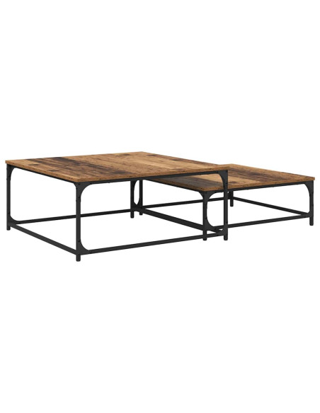 Tavolo da caffè nesting 2 pcs Legno vecchio 80 x 8035 x cm