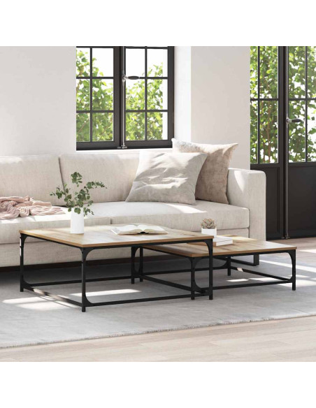 Tavolo da caffè nesting 2 pcs rovere artigianale 80 x 8035 x cm