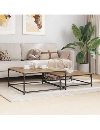 Tavolo da caffè nesting 2 pcs rovere artigianale 80 x 8035 x cm