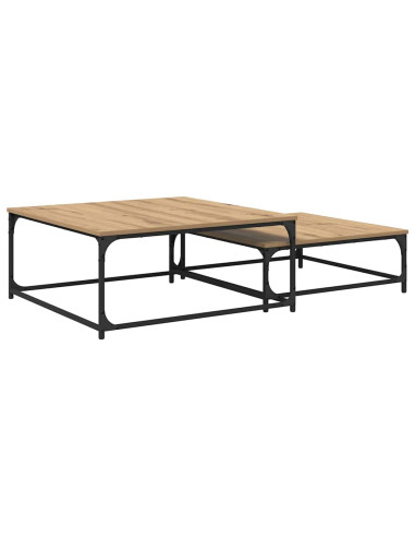 Tavolo da caffè nesting 2 pcs rovere artigianale 80 x 8035 x cm
