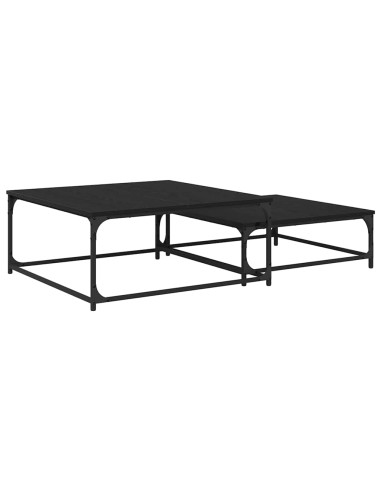 Tavolo da caffè nesting 2 pcs Rovere nero 80 x 8035 x cm