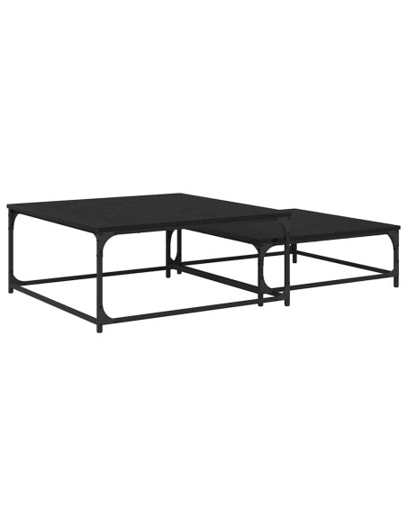 Tavolo da caffè nesting 2 pcs Rovere nero 80 x 8035 x cm