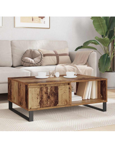 Tavolino da salotto con cassetto Legno vecchio 90 x 60 x 35 cm