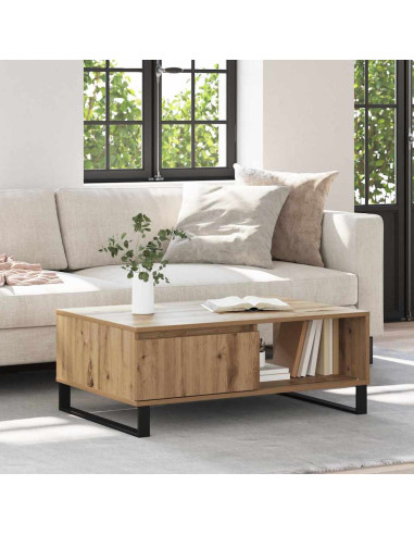 Tavolino da salotto rovere artigianale 90 x 60 x 35 cm