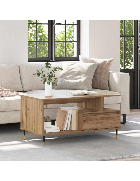 Tavolino da salotto rovere artigianale 90 x 49 x 45 cm