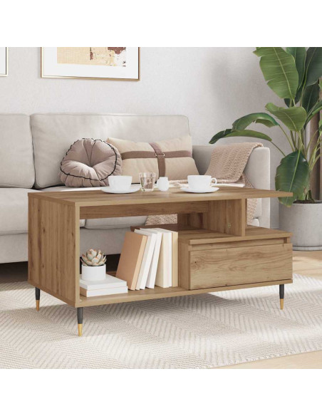 Tavolino da salotto rovere artigianale 90 x 49 x 45 cm