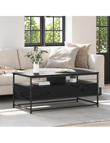 Tavolino da salotto con cassetto Rovere nero 100 x 51 x 45 cm