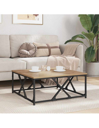 Tavolino da salotto rovere artigianale 70 x 70 x 30 cm