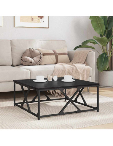 Tavolino da salotto Rovere nero 70 x 70 x 30 cm