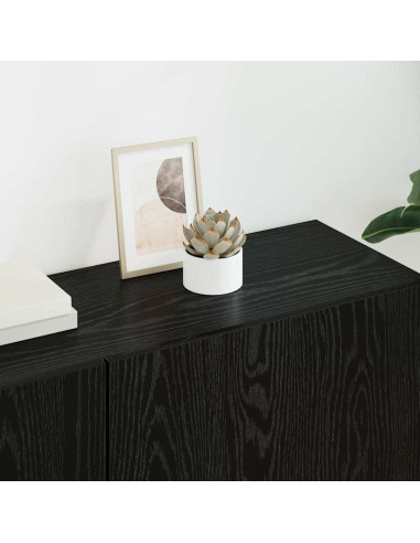 Set di Mobiletto da TV a Parete 5 pcs Rovere nero