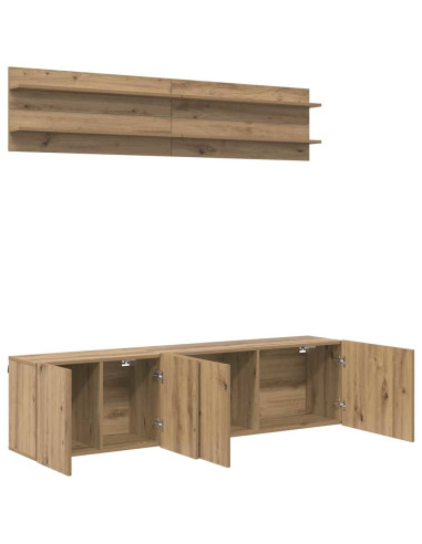 Unità TV 6 pcs rovere artigianale Legno multistrato