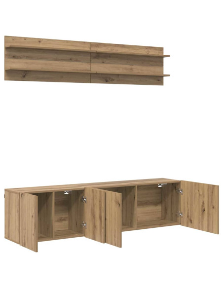 Unità TV 6 pcs rovere artigianale Legno multistrato