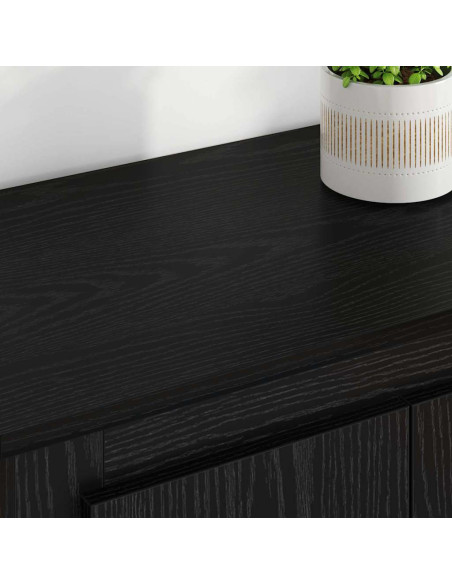 Credenza con cassetto 3 pcs Rovere Nero Legno multistrato